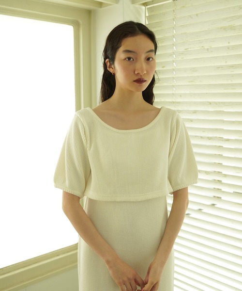TINA:JOJUN(ティーナジョジュン)の「サーマルワッフル セットアップ TINA:JOJUN(ワンピース・レディース・アイボリー/ブラック・S/M)」の19枚目の写真