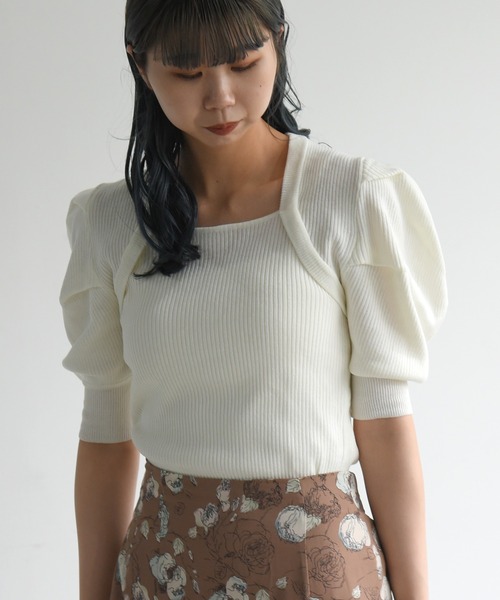 sango(sango)の「変形ニットプルオーバー(Tシャツ/カットソー・レディース・ブラック/パープル/オフホワイト/オレンジ・FREE)」の5枚目の写真