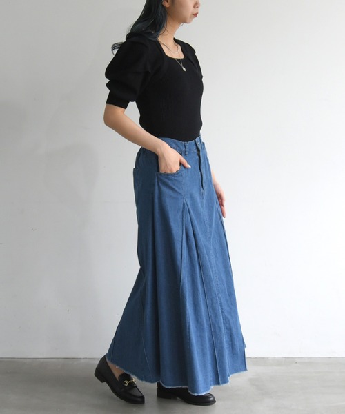 sango(sango)の「変形ニットプルオーバー(Tシャツ/カットソー・レディース・ブラック/パープル/オフホワイト/オレンジ・FREE)」の21枚目の写真