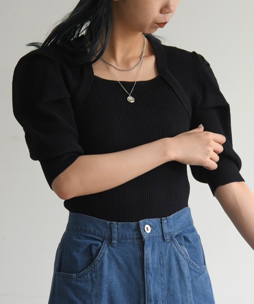 sango(sango)の「変形ニットプルオーバー(Tシャツ/カットソー・レディース・ブラック/パープル/オフホワイト/オレンジ・FREE)」の15枚目の写真