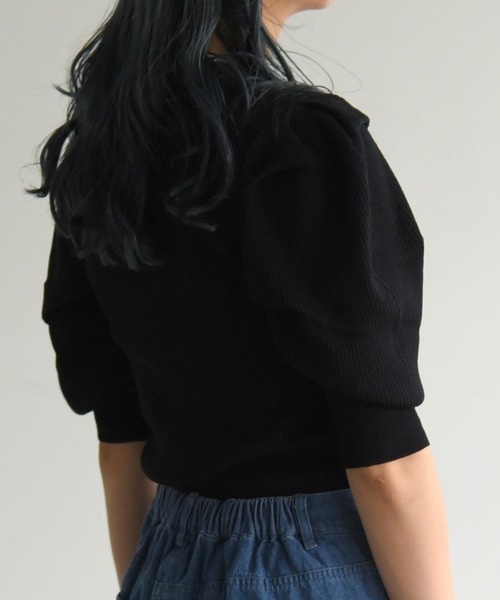 sango(sango)の「変形ニットプルオーバー(Tシャツ/カットソー・レディース・ブラック/パープル/オフホワイト/オレンジ・FREE)」の17枚目の写真
