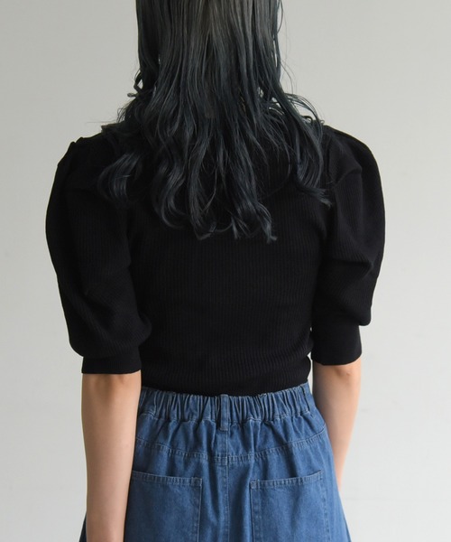 sango(sango)の「変形ニットプルオーバー(Tシャツ/カットソー・レディース・ブラック/パープル/オフホワイト/オレンジ・FREE)」の18枚目の写真