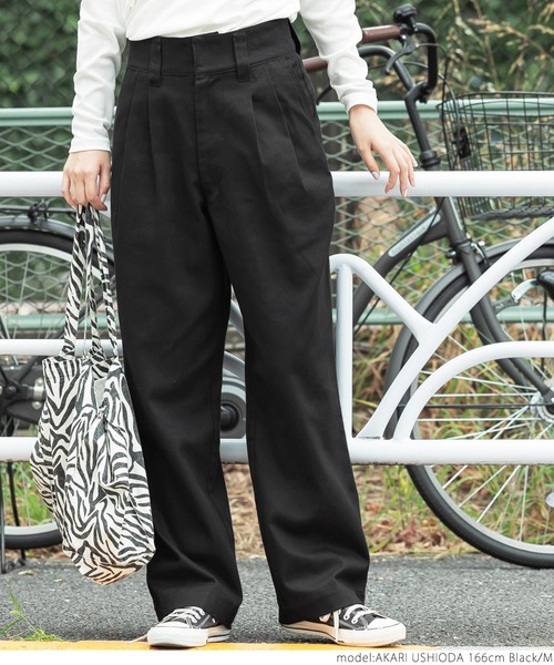 coca（coca）（コカ）の「ツータックツイルパンツ（デニムパンツ・レディース・ブラック/ブラウン・S/M/L）」の11枚目の写真