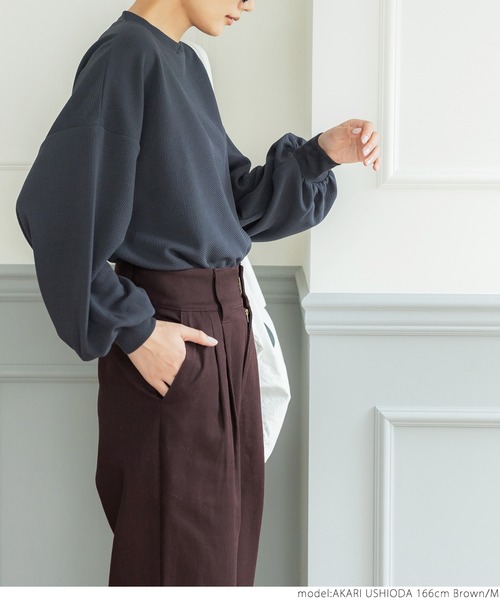 coca（coca）（コカ）の「ツータックツイルパンツ（デニムパンツ・レディース・ブラック/ブラウン・S/M/L）」の8枚目の写真