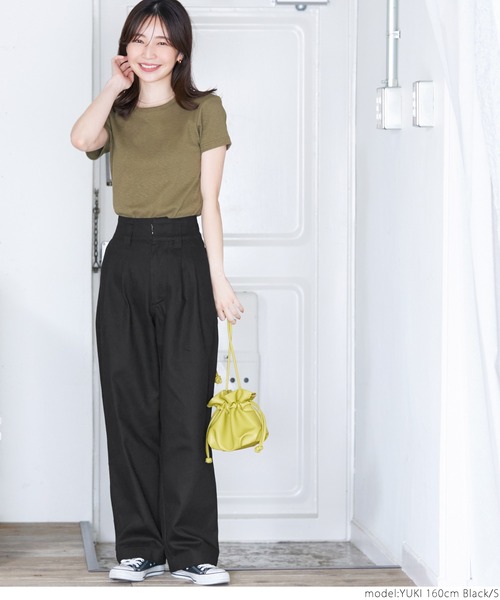 coca（coca）（コカ）の「ツータックツイルパンツ（デニムパンツ・レディース・ブラック/ブラウン・S/M/L）」の7枚目の写真