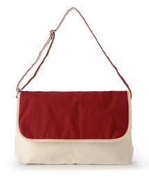 coen | レザーパイピングキャンバスコンビショルダーバッグ（A4収納可）(ショルダーバッグ)