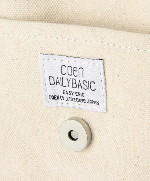 coen(コーエン)の「レザーパイピングキャンバスコンビショルダーバッグ(A4収納可)(ショルダーバッグ・メンズ・オフホワイト/レッド/ネイビー・フリー)」の5枚目の写真