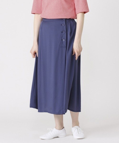 LA MARINE FRANCAISE（マリン フランセーズ）の「テンセルレーヨントラペーズスカート（スカート・レディース・ブラック/ベージュ/ネイビー・FREE）」の3枚目の写真