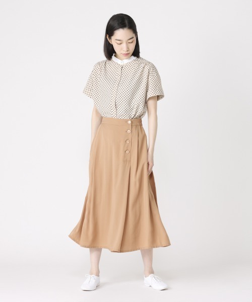 LA MARINE FRANCAISE（マリン フランセーズ）の「テンセルレーヨントラペーズスカート（スカート・レディース・ブラック/ベージュ/ネイビー・FREE）」の17枚目の写真