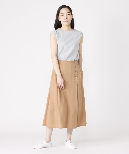 LA MARINE FRANCAISE（マリン フランセーズ）の「テンセルレーヨントラペーズスカート（スカート・レディース・ブラック/ベージュ/ネイビー・FREE）」の10枚目の写真