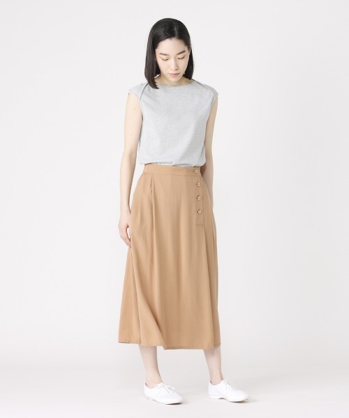 LA MARINE FRANCAISE（マリン フランセーズ）の「テンセルレーヨントラペーズスカート（スカート・レディース・ブラック/ベージュ/ネイビー・FREE）」の15枚目の写真