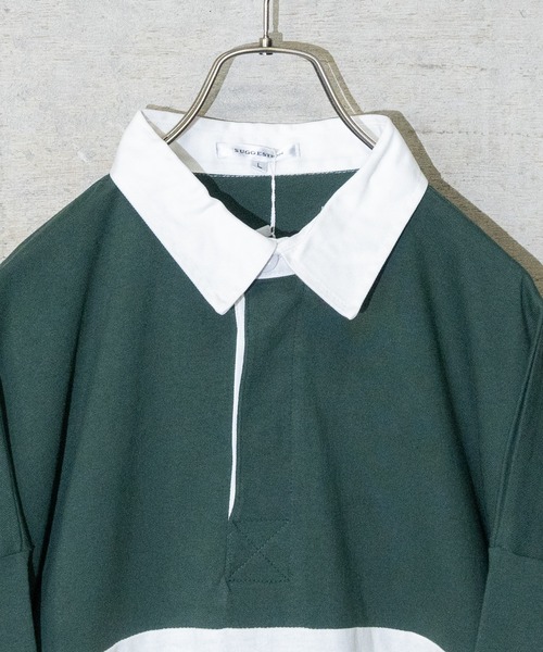 JOHN'S CLOSET(ジョンズクローゼット)の「【13】ビックシルエット ヘビーウェイト 切り替えラガーシャツ(ポロシャツ・メンズ・ブラック/ネイビー/グリーン・MEDIUM/LARGE)」の4枚目の写真