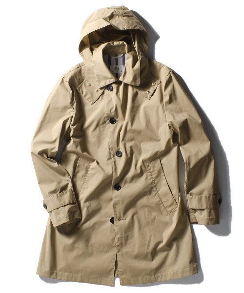 417 EDIFICE（フォーワンセブンエディフィス）の「◇WIND DEFENDER / ウィンドディフェンダー :  オフセットステンカラーコート（ステンカラーコート・メンズ・チャコールグレー/ベージュ/カーキ/ネイビー・SMALL/LARGE/MEDIUM/X-LARGE）」の2枚目の写真