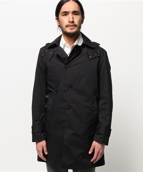 417 EDIFICE（フォーワンセブンエディフィス）の「◇WIND DEFENDER / ウィンドディフェンダー :  オフセットステンカラーコート（ステンカラーコート・メンズ・チャコールグレー/ベージュ/カーキ/ネイビー・SMALL/LARGE/MEDIUM/X-LARGE）」の5枚目の写真