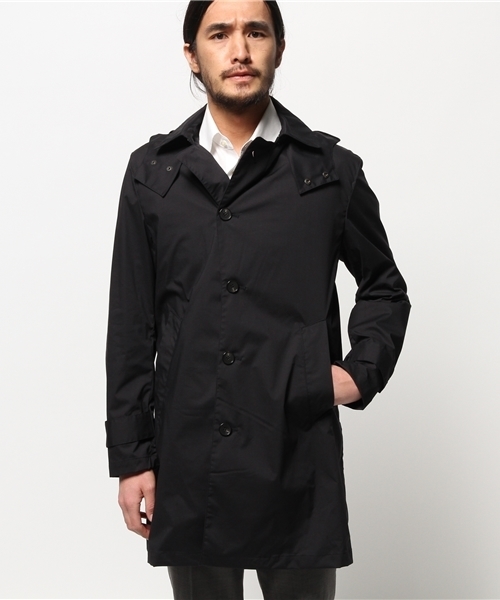 417 EDIFICE（フォーワンセブンエディフィス）の「◇WIND DEFENDER / ウィンドディフェンダー :  オフセットステンカラーコート（ステンカラーコート・メンズ・チャコールグレー/ベージュ/カーキ/ネイビー・SMALL/LARGE/MEDIUM/X-LARGE）」の8枚目の写真