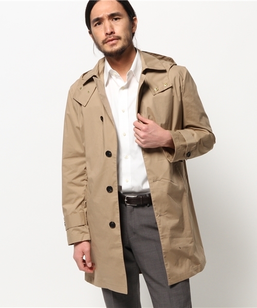 417 EDIFICE（フォーワンセブンエディフィス）の「◇WIND DEFENDER / ウィンドディフェンダー :  オフセットステンカラーコート（ステンカラーコート・メンズ・チャコールグレー/ベージュ/カーキ/ネイビー・SMALL/LARGE/MEDIUM/X-LARGE）」の17枚目の写真