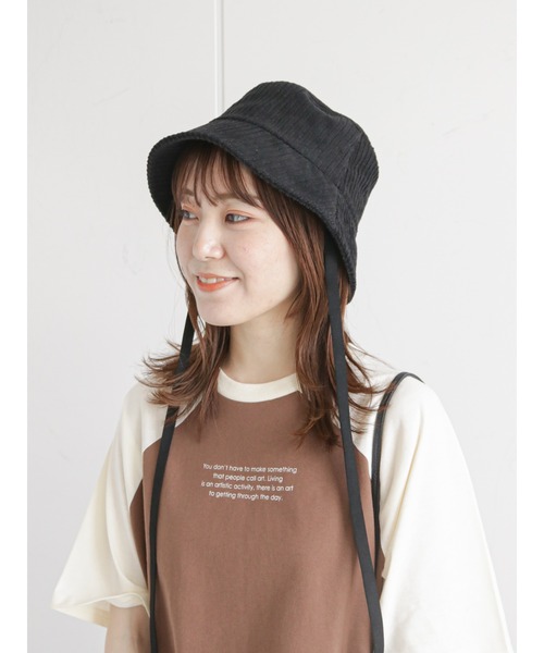 ehka sopo（エヘカソポ）の「コーデュロイバケットハット（ハット・レディース・ブラック/ベージュ/レッド・ﾌﾘ-）」の2枚目の写真