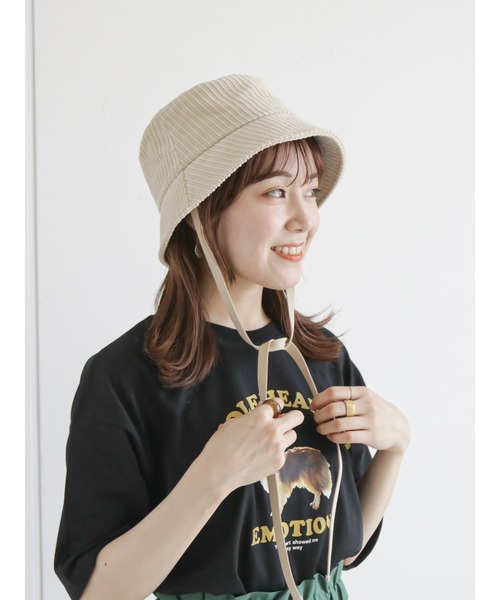 ehka sopo（エヘカソポ）の「コーデュロイバケットハット（ハット・レディース・ブラック/ベージュ/レッド・ﾌﾘ-）」の5枚目の写真