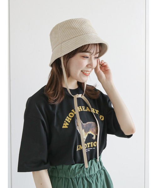 ehka sopo（エヘカソポ）の「コーデュロイバケットハット（ハット・レディース・ブラック/ベージュ/レッド・ﾌﾘ-）」の7枚目の写真