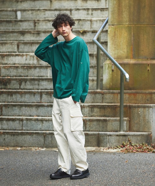 FIDELITY（フィデリティ）の「N/C BASQUE SHIRT WIDE / ワイドシルエット バスクシャツ ロンT（Tシャツ/カットソー・メンズ・オフホワイト/ネイビー/チャコール/ダークグリーン/マスタード・MEDIUM/SMALL/LARGE）」の7枚目の写真