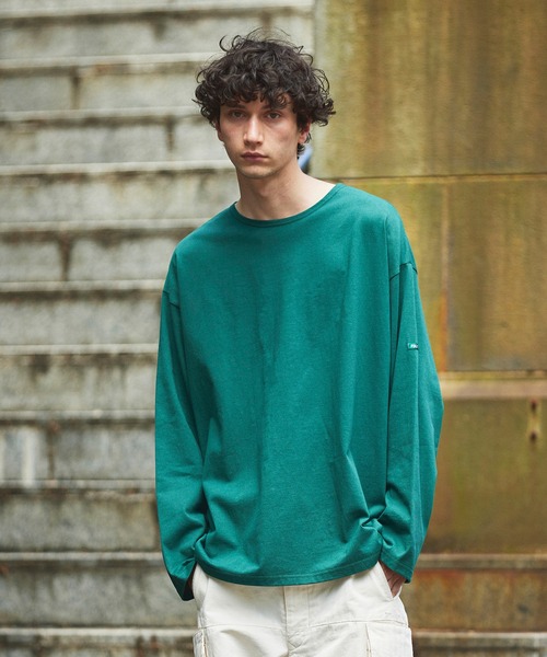 FIDELITY（フィデリティ）の「N/C BASQUE SHIRT WIDE / ワイドシルエット バスクシャツ ロンT（Tシャツ/カットソー・メンズ・オフホワイト/ネイビー/チャコール/ダークグリーン/マスタード・MEDIUM/SMALL/LARGE）」の8枚目の写真