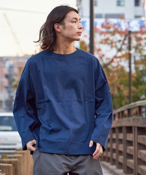 FIDELITY（フィデリティ）の「N/C BASQUE SHIRT WIDE / ワイドシルエット バスクシャツ ロンT（Tシャツ/カットソー・メンズ・オフホワイト/ネイビー/チャコール/ダークグリーン/マスタード・MEDIUM/SMALL/LARGE）」の19枚目の写真