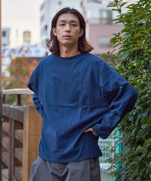 FIDELITY（フィデリティ）の「N/C BASQUE SHIRT WIDE / ワイドシルエット バスクシャツ ロンT（Tシャツ/カットソー・メンズ・オフホワイト/ネイビー/チャコール/ダークグリーン/マスタード・MEDIUM/SMALL/LARGE）」の20枚目の写真