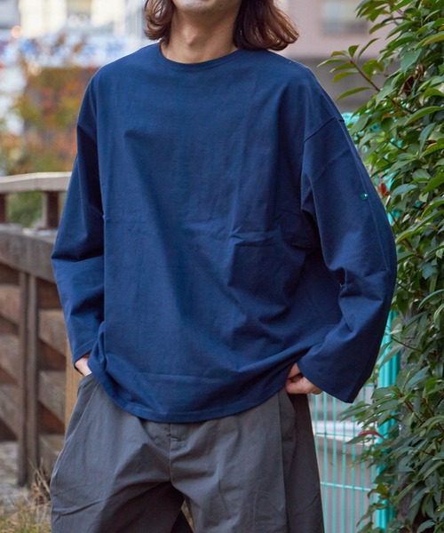 FIDELITY（フィデリティ）の「N/C BASQUE SHIRT WIDE / ワイドシルエット バスクシャツ ロンT（Tシャツ/カットソー・メンズ・オフホワイト/ネイビー/チャコール/ダークグリーン/マスタード・MEDIUM/SMALL/LARGE）」の21枚目の写真