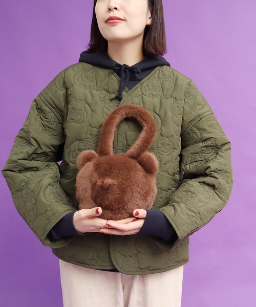 didizizi（ディディジジ）の「クマのお顔ハンドBG（ハンドバッグ・レディース・ダークブラウン/ベージュ/ブルー・FREE）」の8枚目の写真