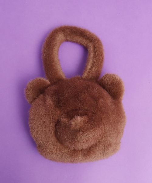 didizizi（ディディジジ）の「クマのお顔ハンドBG（ハンドバッグ・レディース・ダークブラウン/ベージュ/ブルー・FREE）」の4枚目の写真