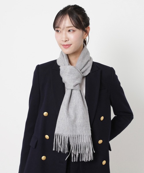 カシミヤ100％ マフラー 洗える 無地 30*180（マフラー）｜FURLA