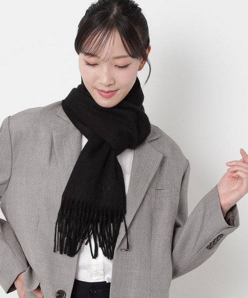 カシミヤ100％ マフラー 洗える 無地 30*180（マフラー）｜FURLA