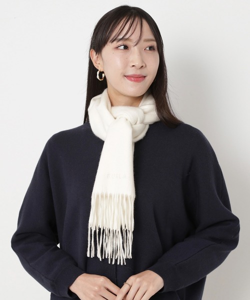 カシミヤ100％ マフラー 洗える 無地 30*180（マフラー）｜FURLA
