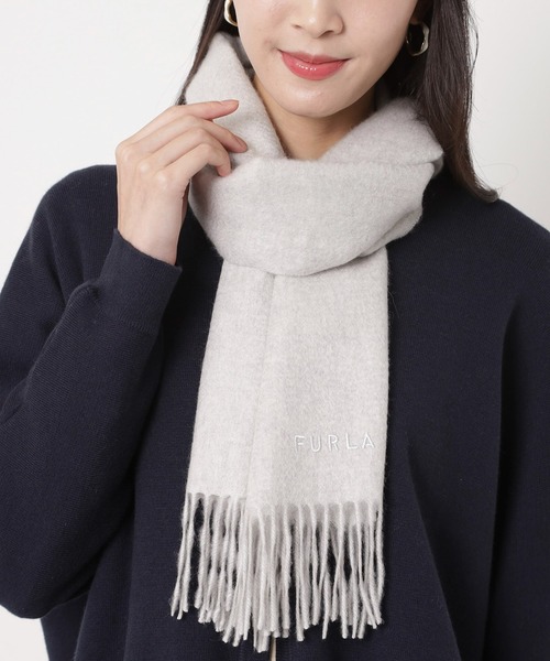 カシミヤ100％ マフラー 洗える 無地 30*180（マフラー）｜FURLA