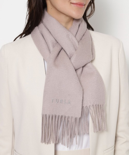 カシミヤ100％ マフラー 洗える 無地 30*180（マフラー）｜FURLA