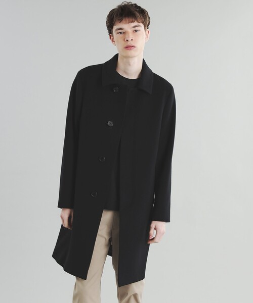 【美品】マッキントッシュフィロソフィー黒ウールステンカラーコート MACKINTOSH PHILOSOPHY（ﾏｯｷﾝﾄｯｼｭ ﾌｨﾛｿﾌｨｰ）の「ウールステンカラー