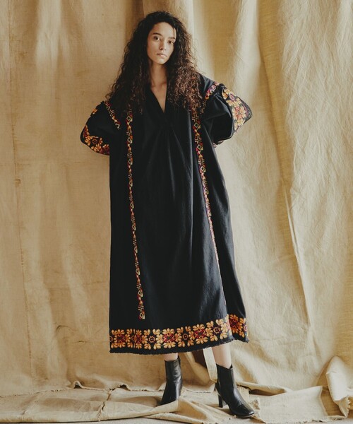 JACADI♡ スモック刺繍プリーツフリル襟ワンピース Freada（フリーダ）の「Freada/フリーダ インドギャザースリーブ