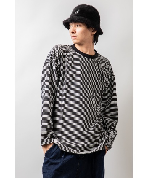 Beno（ビーノ）の「モノトーンボーダー アソート ルーズシルエット ロンTEE（Tシャツ/カットソー・メンズ・ブラック系その他/ブラック系その他3/ブラック系その他2・M/L）」の2枚目の写真