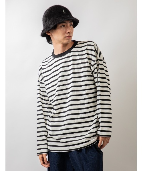 Beno（ビーノ）の「モノトーンボーダー アソート ルーズシルエット ロンTEE（Tシャツ/カットソー・メンズ・ブラック系その他/ブラック系その他3/ブラック系その他2・M/L）」の3枚目の写真