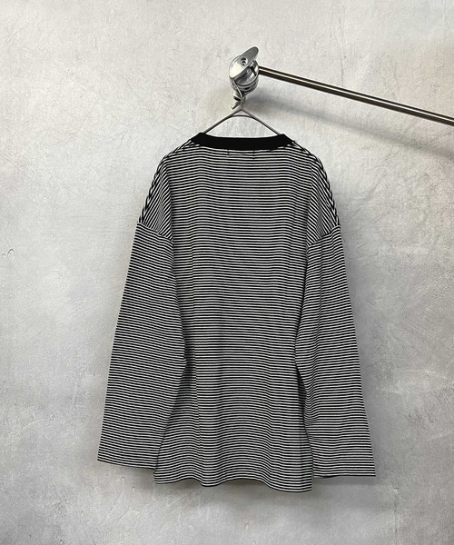 Beno（ビーノ）の「モノトーンボーダー アソート ルーズシルエット ロンTEE（Tシャツ/カットソー・メンズ・ブラック系その他/ブラック系その他3/ブラック系その他2・M/L）」の6枚目の写真