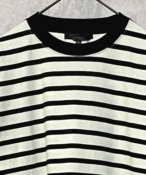 Beno（ビーノ）の「モノトーンボーダー アソート ルーズシルエット ロンTEE（Tシャツ/カットソー・メンズ・ブラック系その他/ブラック系その他3/ブラック系その他2・M/L）」の8枚目の写真