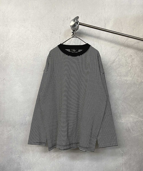Beno（ビーノ）の「モノトーンボーダー アソート ルーズシルエット ロンTEE（Tシャツ/カットソー・メンズ・ブラック系その他/ブラック系その他3/ブラック系その他2・M/L）」の9枚目の写真