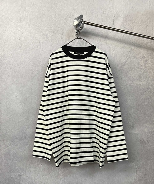 Beno（ビーノ）の「モノトーンボーダー アソート ルーズシルエット ロンTEE（Tシャツ/カットソー・メンズ・ブラック系その他/ブラック系その他3/ブラック系その他2・M/L）」の13枚目の写真