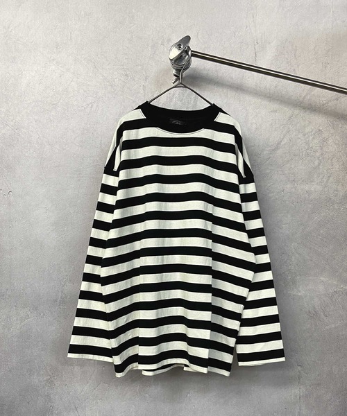 Beno（ビーノ）の「モノトーンボーダー アソート ルーズシルエット ロンTEE（Tシャツ/カットソー・メンズ・ブラック系その他/ブラック系その他3/ブラック系その他2・M/L）」の17枚目の写真