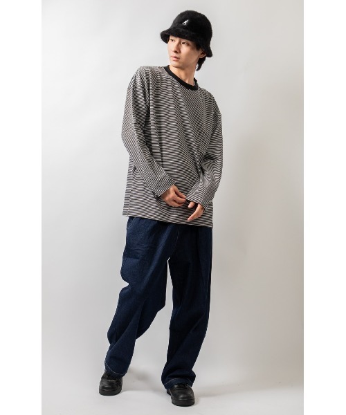 Beno（ビーノ）の「モノトーンボーダー アソート ルーズシルエット ロンTEE（Tシャツ/カットソー・メンズ・ブラック系その他/ブラック系その他3/ブラック系その他2・M/L）」の10枚目の写真