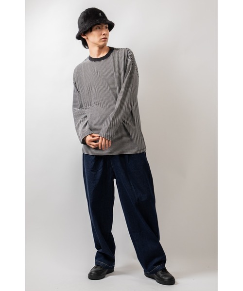 Beno（ビーノ）の「モノトーンボーダー アソート ルーズシルエット ロンTEE（Tシャツ/カットソー・メンズ・ブラック系その他/ブラック系その他3/ブラック系その他2・M/L）」の11枚目の写真