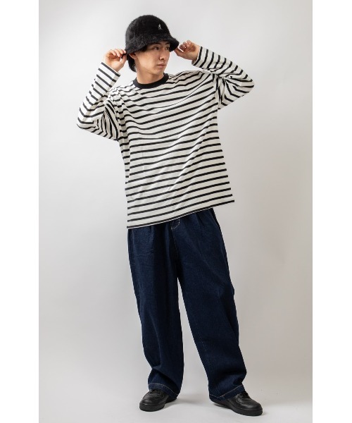 Beno（ビーノ）の「モノトーンボーダー アソート ルーズシルエット ロンTEE（Tシャツ/カットソー・メンズ・ブラック系その他/ブラック系その他3/ブラック系その他2・M/L）」の16枚目の写真