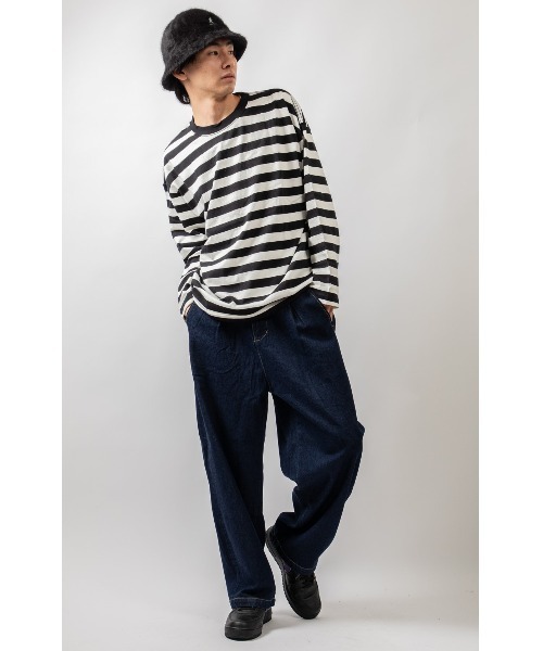 Beno（ビーノ）の「モノトーンボーダー アソート ルーズシルエット ロンTEE（Tシャツ/カットソー・メンズ・ブラック系その他/ブラック系その他3/ブラック系その他2・M/L）」の18枚目の写真