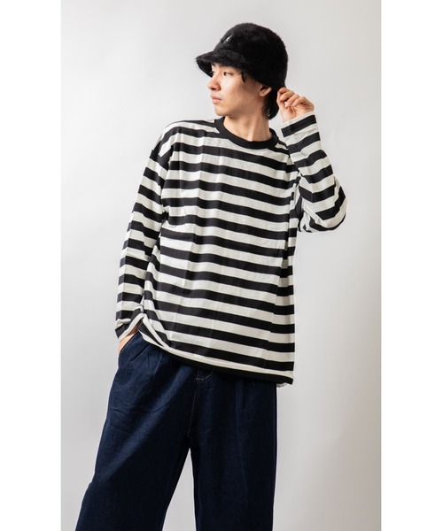 Beno（ビーノ）の「モノトーンボーダー アソート ルーズシルエット ロンTEE（Tシャツ/カットソー・メンズ・ブラック系その他/ブラック系その他3/ブラック系その他2・M/L）」の20枚目の写真