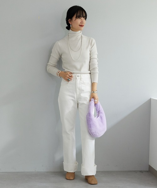 SHENERY(シーナリー)の「ハイネックリブニットプルオーバー(ニット/セーター・レディース・チャコールグレー/ライトグレー/ブラック/ピンク/ブルー・FREE)」の10枚目の写真